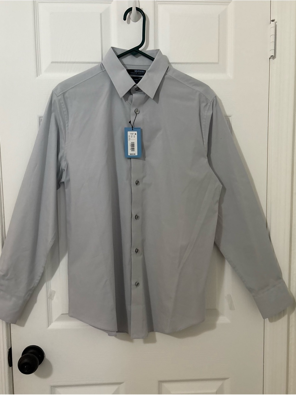 Murano Light Gray Long-Sleeve Dress Shirt - Solid Button-Up